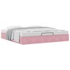 vidaXL Ottoman Bed Frame No Mattress Pink 200x200 cm Velvet