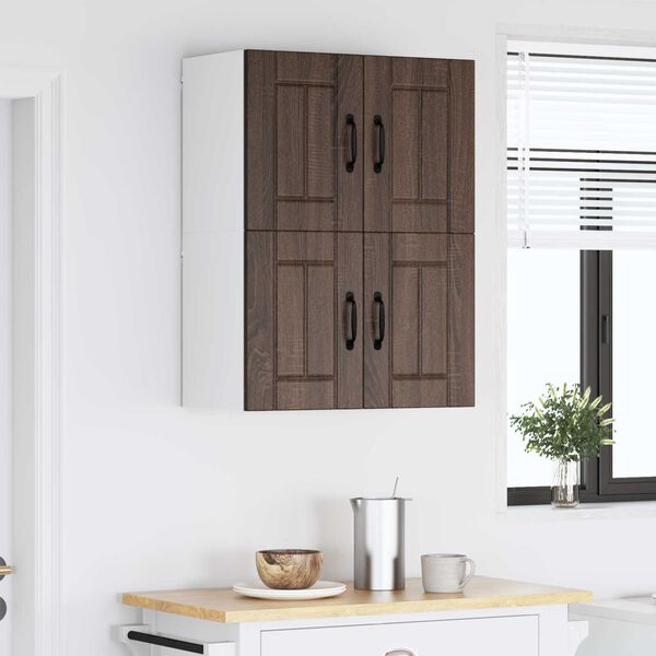 vidaXL Kitchen Wall Cabinets with Door 2 pcs Brown Oak 60 x 31 x 40 cm