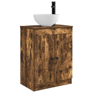 vidaXL Bathroom Vanity with Sink Smoked Oak 54 x 35 x 83 cm