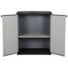 vidaXL Garden Storage Cabinet with 1 Shelf Grey and Black 68x40x85 cm