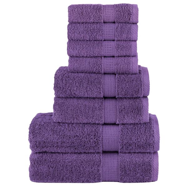 vidaXL 8 Piece Premium Towel Set SOLUND Purple 600 gsm