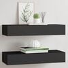 vidaXL Wall-mounted Drawer Shelves 2 pcs Black 60x23.5x10cm MDF