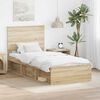 vidaXL Bed Frame with Headboard Sonoma 100 x 200 cm Solid Pine Wood