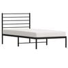 vidaXL Metal Bed Frame without Mattress with Headboard Black 100x200cm