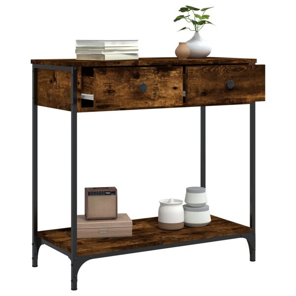 vidaXL Console Table Smoked Oak 75x34.5x75 cm Engineered Wood