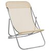 vidaXL Folding Beach Chairs 2 pcs Cream Textilene&Powder-coated Steel