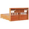 vidaXL Bookcase Bed without Mattress Wax Brown 200x200 cm Solid Wood Pine