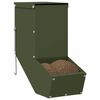 vidaXL Rabbit Feeder Olive Green 12.5 x 26 x 28.5 cm Cold-Rolled Steel