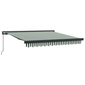 vidaXL Retractable Awning Green and White 300 x 250 cm