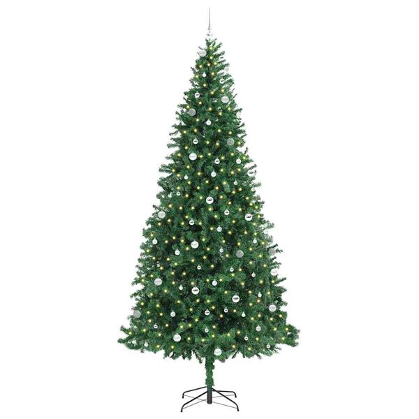 vidaXL Artificial Christmas Tree with 300 LEDs with Stand Green 300 cm