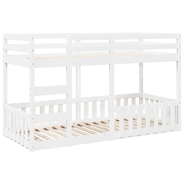 vidaXL Bunk Bed White 90x200 cm Solid Wood Pine