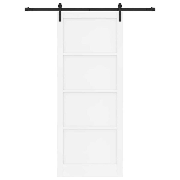 vidaXL Sliding Door White and Black 93 x 232 cm Solid Pine Wood