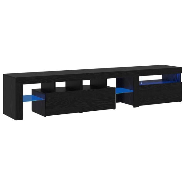vidaXL TV Cabinet 2 pcs Black Oak 200 x 36.5 x 40 cm Engineered Wood