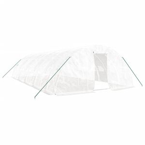 vidaXL Greenhouse with Steel Frame White 50 m&sup2; 10x5x2.3 m