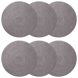 vidaXL Jute Placemets 6 pcs Grey 100% Tossa Jute
