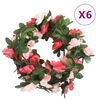 vidaXL Christmas Flower Garlands 6 pcs Spring Rose 250 cm