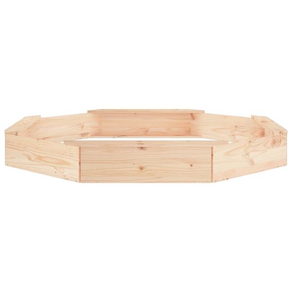vidaXL Sandbox with Seats Octagon Solid Wood Pine