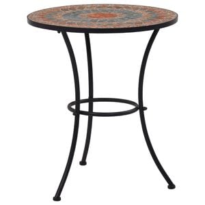 vidaXL Mosaic Bistro Table Orange/Grey 60cm Ceramic