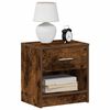 vidaXL Bedside Cabinet with Drawer Smoked Oak 39x28x41 cm