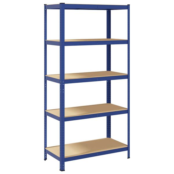 vidaXL 5-Layer Storage Shelf Blue Steel&Engineered Wood