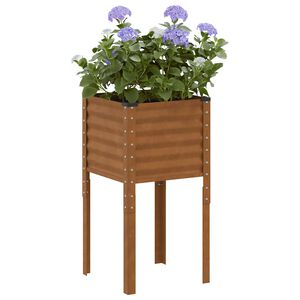 vidaXL Garden Planter Rusty 45 x 45 x 88 cm Galvanised Steel