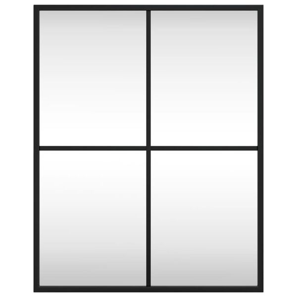 vidaXL Wall Mirror Black 40x50 cm Rectangle Iron