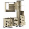 vidaXL 3 Piece Bathroom Furniture Set Sonoma Oak Engineered Wood