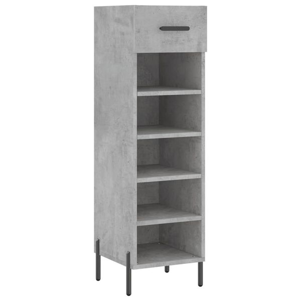 vidaXL Shoe Cabinet Concrete Grey 30x35x105 cm Engineered Wood