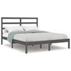 vidaXL Bed Frame without Mattress Grey 135x190 cm Double Solid Wood