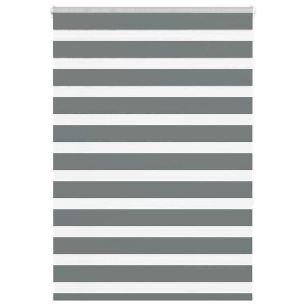 vidaXL Zebra Blind Dark Grey 100x150 cm Fabric Width 95.9 cm Polyester
