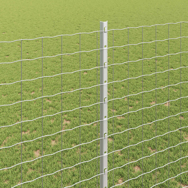 vidaXL Fence with Post Silver 1.6 x 10 m Steel