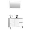 vidaXL 2 Piece Bathroom Furniture Set High Gloss White Engineered Wood