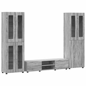 vidaXL TV Cabinet Set FLORIN 3 pcs Grey Sonoma Engineered Wood