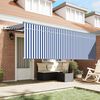 vidaXL Retractable Awning Manual Blue and White 400 x 200 cm
