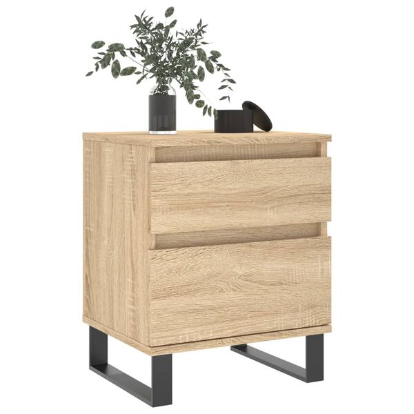 vidaXL Bedside Cabinet Sonoma Oak 40x35x50 cm Engineered Wood