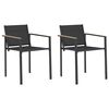 vidaXL Garden Chairs 2 pcs Black and Anthracite 53.5 x 59 x 77 cm