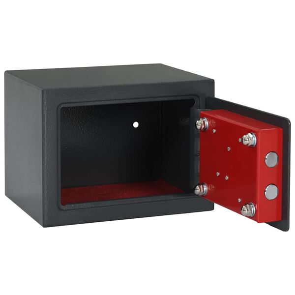 vidaXL Safe Box with Lock Dark grey 23 x 17 x 17 cm Steel