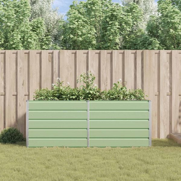 vidaXL Planter Pastel Green 195 x 100 x 75 cm Galvanised Steel