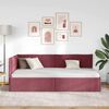 vidaXL Corner Bed Frame with Headboard Wine Red 80 cm x 200 cm Velvet