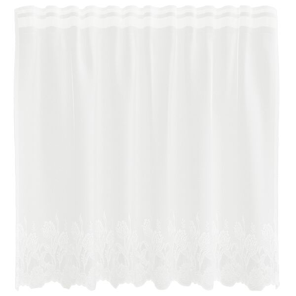 vidaXL Lace Curtain with Curtains Floral White 100 x 150 cm Polyester