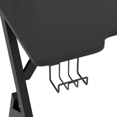 vidaXL Gaming Desk with Y Shape Legs Black 110x60x75 cm