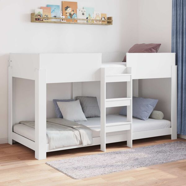 vidaXL Bunk Bed for Kids White 90 x 200 cm Engineered Wood