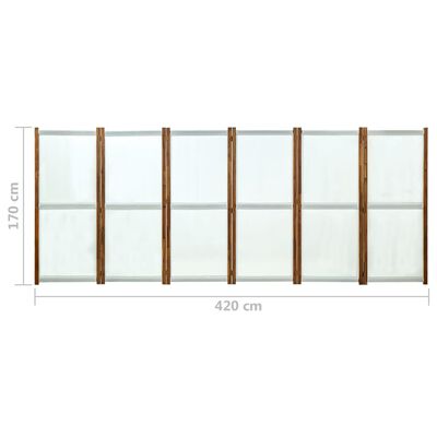 vidaXL 6-Panel Room Divider Cream White 420x170 cm