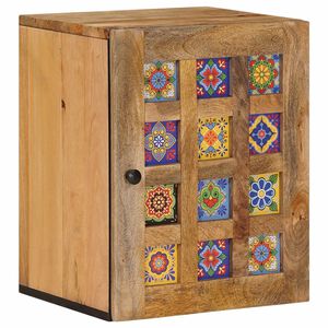 vidaXL Bathroom Hanging Cabinet with Storage Natural 38 x 33 x 48 cm