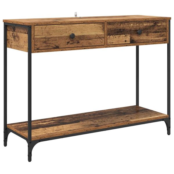 vidaXL Console Table Old Wood 100 x 34.5 x 75 cm Engineered Wood