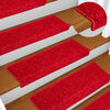vidaXL Stair Mats 10 pcs 65x21x4 cm Red Rectangular Edge