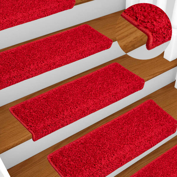 vidaXL Stair Mats 10 pcs 65x21x4 cm Red Rectangular Edge