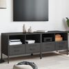 vidaXL TV Cabinets 2 pcs Black 68x39x50.5 cm Steel