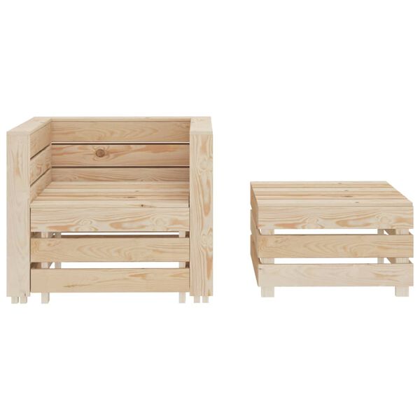 vidaXL 2 Piece Garden Pallet Lounge Set Wood