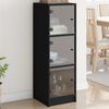 vidaXL Highboard with Glass Doors Black 35x37x109 cm